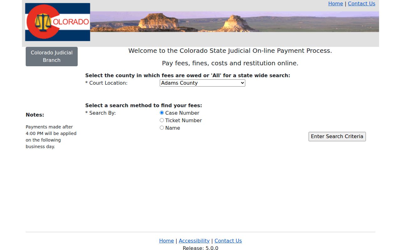 Prowers County court dockets Colorado Judicial Online Payment System